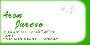 aron jurcso business card